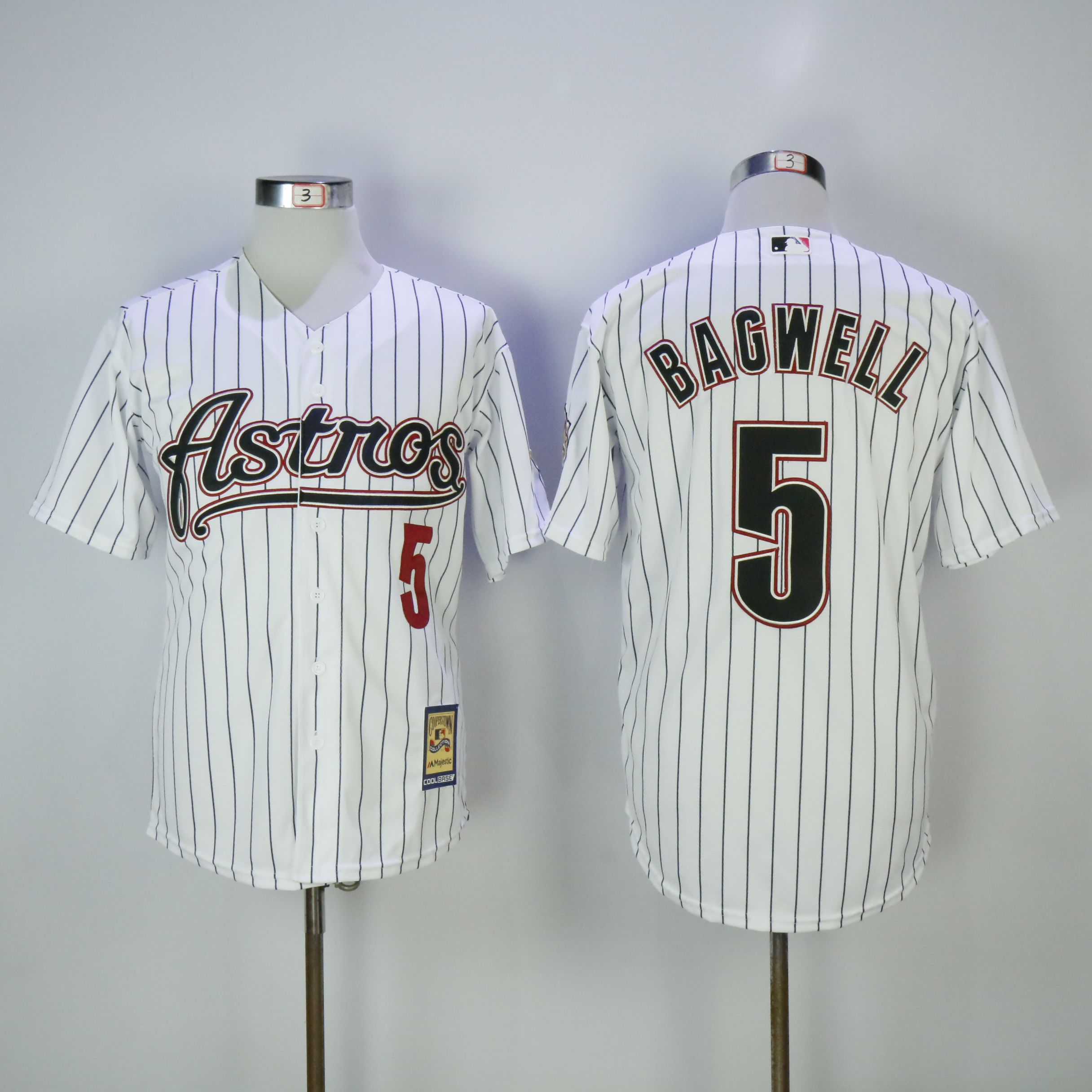 Men Houston Astros #5 Bagwell White Stripe Throwback MLB Jerseys->houston astros->MLB Jersey